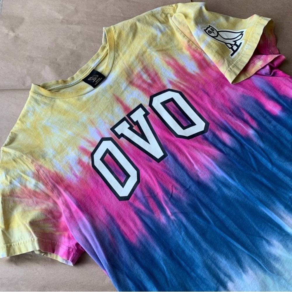 OVO Tie-Dye T-Shirt - Pink, Yellow, Blue